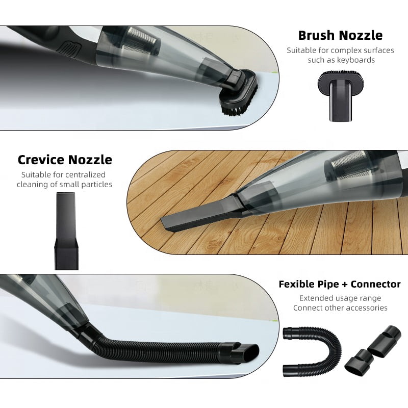 Upgraded 2025 Cordless Handheld Vacuum Cleaner, Rechargeable 6000mAh, 90-100W Powerful Suction 7500Pa, Car & Home Portable Mini Vac with HEPA Filter, Wet Dry Use Car Charger
