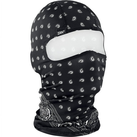 Zan Headgear Polyester Balaclava Facemask Black Paisley