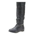 thumbnail image 3 of Rotm Womens Boots Mid Calf Women's Knee High Low Hidden Wedge Boots Suede Faux Lining Side Zipper Knee High Buckle Boots Grey,9.5, 3 of 7