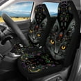 thumbnail image 2 of Tutolipy Boho Cats Print Car Seat Cover Full Set, Soft Breathable Front Seat Rear Backrest Cover Soft Rear Bottom Bench Cover, All Weather Protector, Universal Fit Car Interior Accessories, Set of 4, 2 of 3
