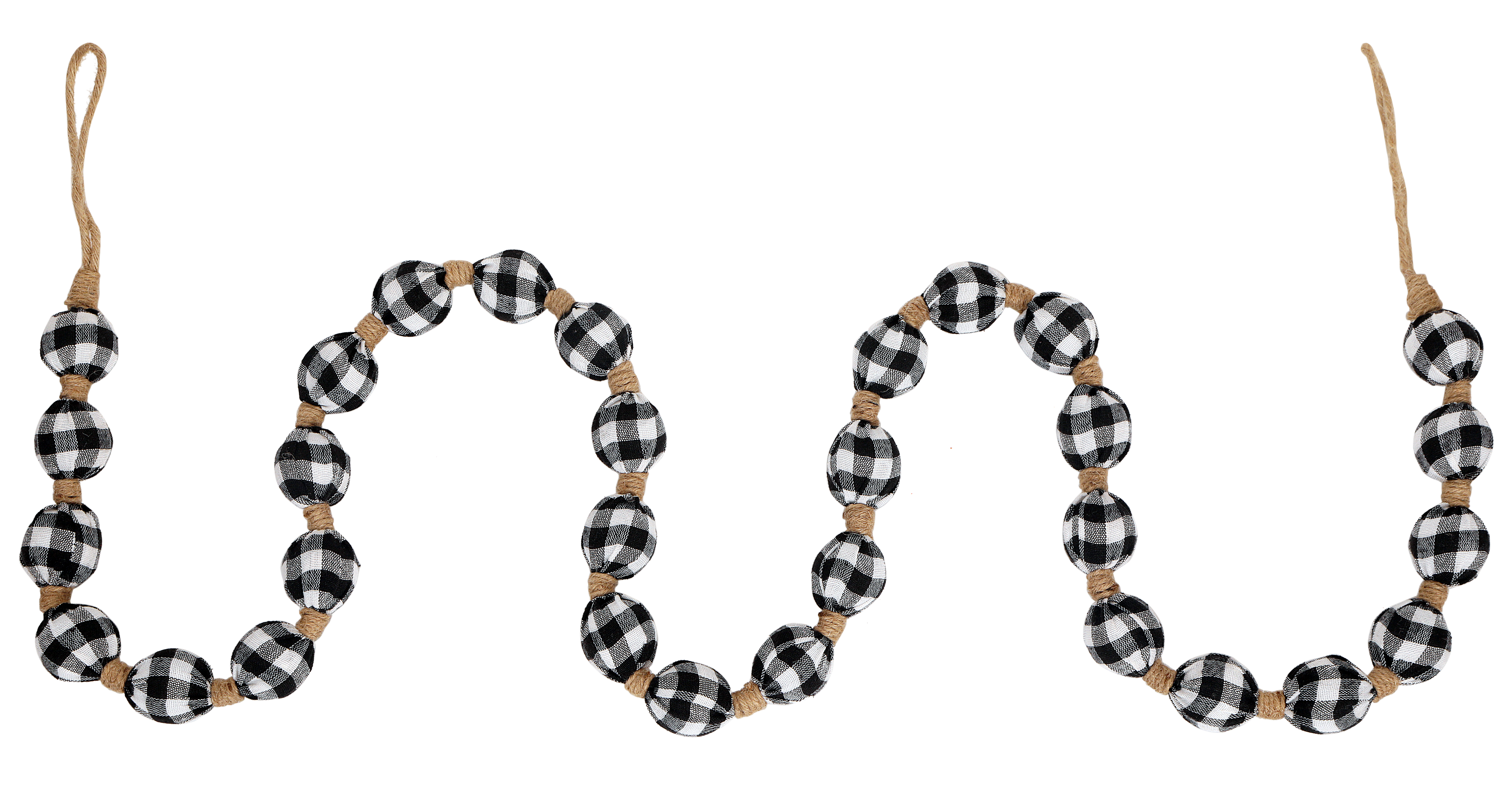 Holiday Time DC S2 - 6 feet Black/ White Fabric Garland (Set of 2 garlands 6 feet each) - image 2 of 6