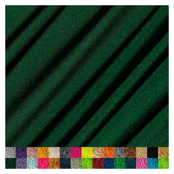 Nylon Spandex Fabric by The Yard - 60" Wide Spandex Swimwear Fabric - 4 Way Stretch for Active Wear, Yoga Pants, Swimsuits and Table Cloths - Green - 1 Yard Hunter Green