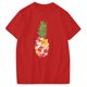 thumbnail image 4 of Gibobby Camiseta de manga corta para mujer Camisetas mujer Cuello redondo Ultra Manga corta Creativo Floral Estampado piña Tops casuales Blusa para Adolescent(Rojo,G), 4 of 4