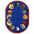 thumbnail image 2 of Joy Carpets 1406DD-01 Joyful Faces Blue 7 ft.8 in. x 10 ft.9 in. Oval  WearOn Nylon Machine Tufted- Cut Pile Just for Kids Rug, 2 of 2