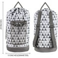 thumbnail image 2 of Backpack Laundry Bag, Laundry Backpack with Shoulder Straps and Mesh Pocket Durable Nylon Backpack Clothes Hamper Bag with Drawstring Closure for College, Travel, Laundromat, Apartment-Triangle Grey, 2 of 7