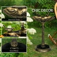 thumbnail image 4 of ZephyPaws 32"Pedestal Freestanding Bird Bath Feeder for Outdoor Garden Yard Patio Decor,Brown, 4 of 7