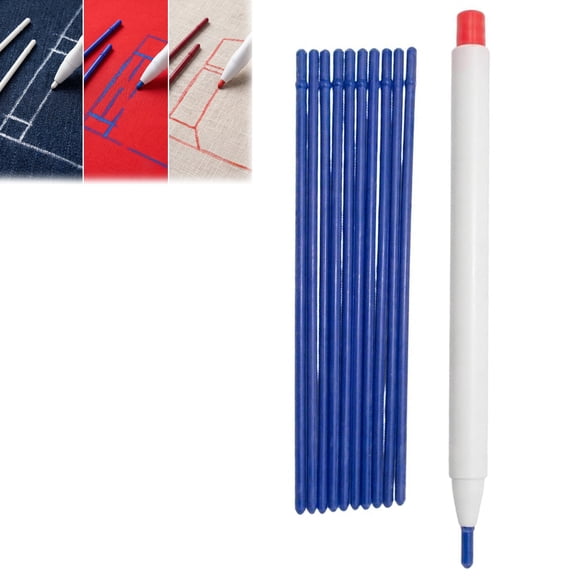 Heat Erasable Fabric Markers for Sewing, Tailors Chalk Pens with 10 Refills for Quilting and Garment Marking