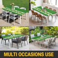 thumbnail image 5 of St. Patrick's Day Table Cloths for 4 Foot Rectangle Tables, Lucky Shamrock Grasses Green Plaid Patio Waterproof Elastic Fitted Tablecloths, Washable Rectangular Table Cover for Camping, 5 of 8