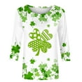 thumbnail image 4 of Meichang St Patrick's Day St Patricks Day T-Shirts pour Femmes Vert Trèfle Graphiques Manches 3/4 Tops Irlandais Chanceux Col Rond Décontracté T-Shirts Amples Vacances, 4 of 5