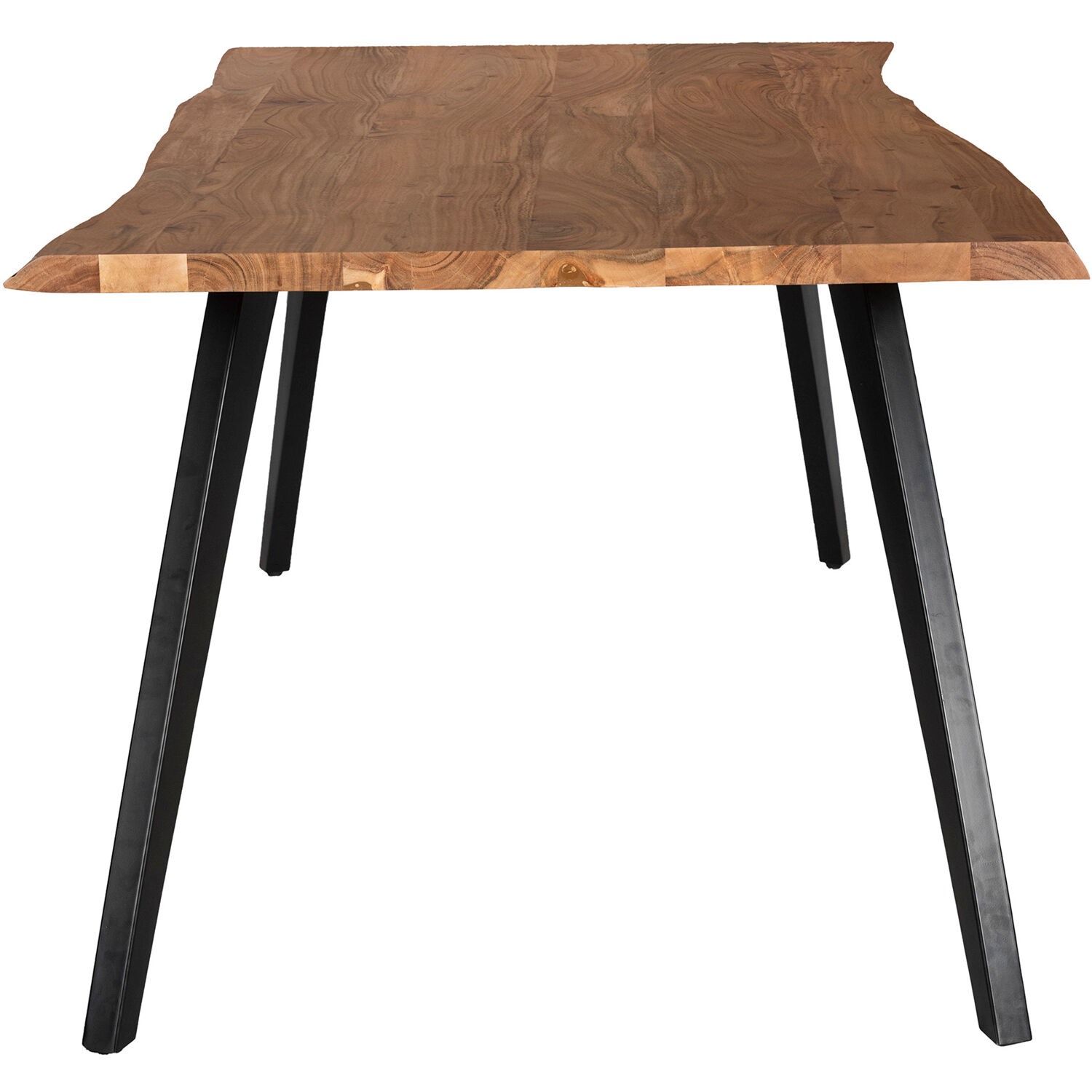 Hanover Porto 90-In. Acacia Wood Dining Table | Modern Live Edge Design | Perfect for Dining Room or Kitchen | Natural Top with Black Legs, HDR011-NAT