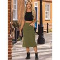 thumbnail image 4 of DARING DIVA Women's Y2K Adjustable Casual A-Line Midi Jean Skirt M Army Green, 4 of 6