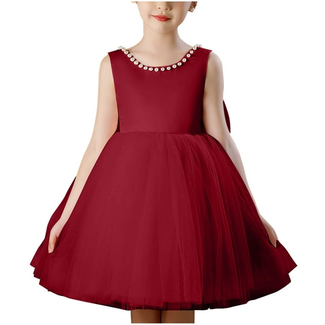 Bwiyojiz Robe Formelle pour Enfants Tailles 100-150 Sans Manches en Mousseline Princesse