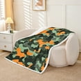 thumbnail image 2 of Erosebridal Militarily Camouflage Sherpa Blanket, Orange Army Fuzzy Blanket Throw, Men Women , 60x80, 2 of 7