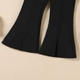 thumbnail image 4 of Zpanxa Girls Matching Sets Kids Color Block Flutter Sleeve Round Neck Top Split Flare Pants 2 Piece Outfit 3-4 Years, 4 of 6