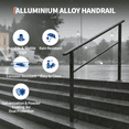 thumbnail image 2 of Stair Handrail Kit - Black 5-Step ADA Railing for Outdoor Steps, 2 of 6