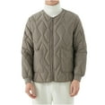 thumbnail image 6 of TFEOQRY Men's Winter Short Padded Coats Jacket Solid Color Added Thickness Plush Warm Long Sleeved Loose Zipper Thread Collar Jackets Khaki, 6 of 8