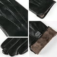 thumbnail image 2 of 1 Pairs Winter Real Leather Gloves Men Black Genuine Goatskin Gloves Fashion Driving Mittens New Arrival ,Durability and Dexterity, 2 of 6