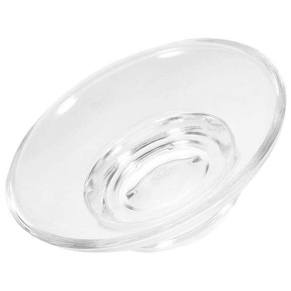Omeite Round Transparent Glass Soap Dish Holder with Lid - Durable Soap Box for Bathroom and Kitchen