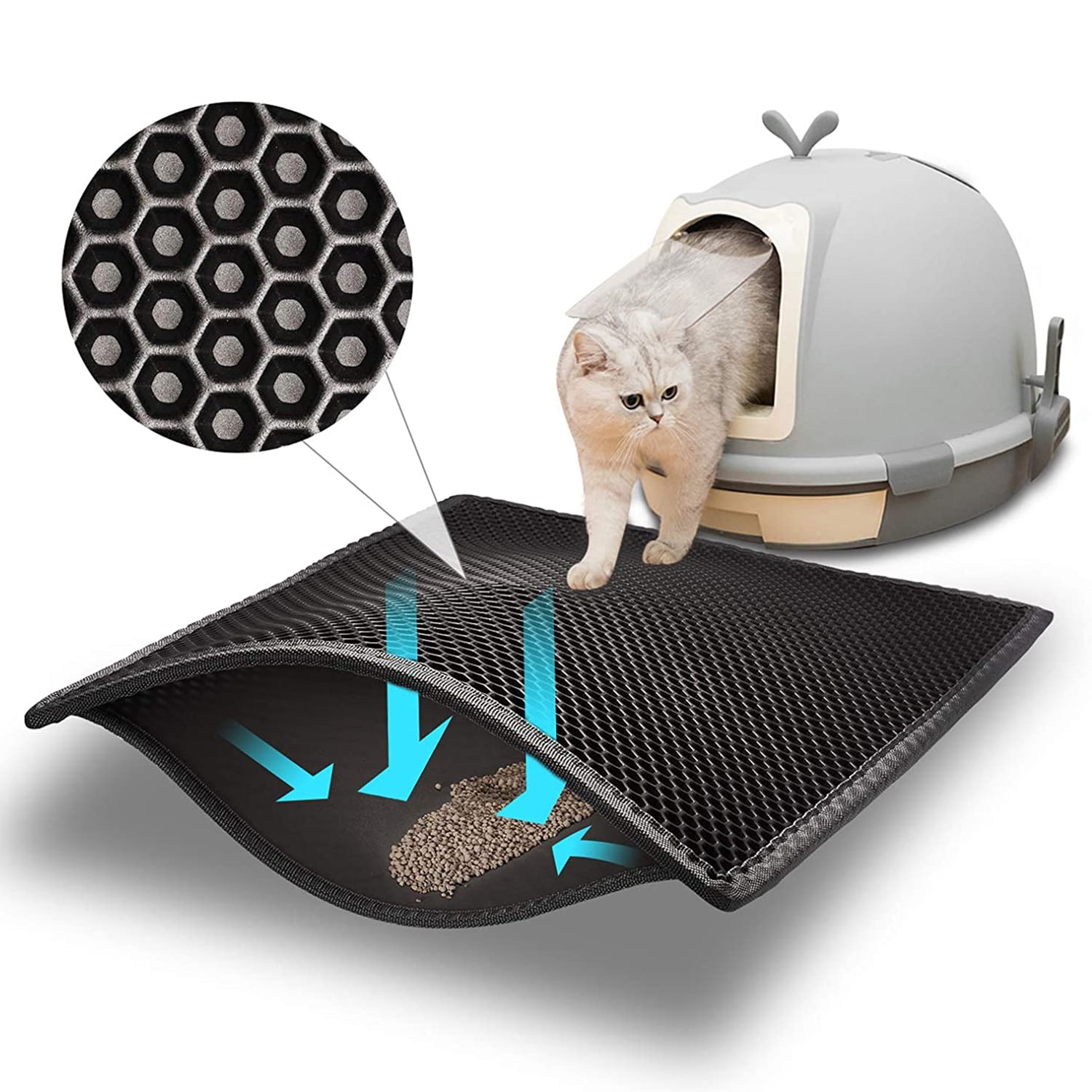 UWRNite Cat Litter Mat, 14" X 21" Kitty Litter Mat, Double