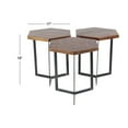 thumbnail image 4 of DecMode 15" x 18" Brown Mango Wood Accent Table with Black Metal Y-Shaped Bases, 3-Pieces, 4 of 8