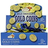 Chocolate Gold Coins Bulk - Elite Milk Chocolate Gold Coins Box of 24 Mesh Bags(0.53 oz each)