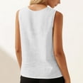 thumbnail image 4 of LNWUY Womens Cotton Linen Suit Vest Summer Casual Sleeveless Round Neck Button Down Tank Tops Fashion Work Waistcoat White XL, 4 of 6
