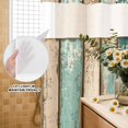 thumbnail image 3 of No Hook Shower Curtain, Farmhouse Teal Brown Shower Curtains for Bathroom with See Through Top Window, Vintage Retro Ombre Wooden Waterproof & Washable Bath Curtain Stall 48"x72", 3 of 9