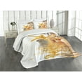 thumbnail image 3 of Ambesonne Beach Quilted Bedspread Set 3 Pcs, Sea Shells and Starfish, Queen Size, Earth Yellow Cream, 3 of 5
