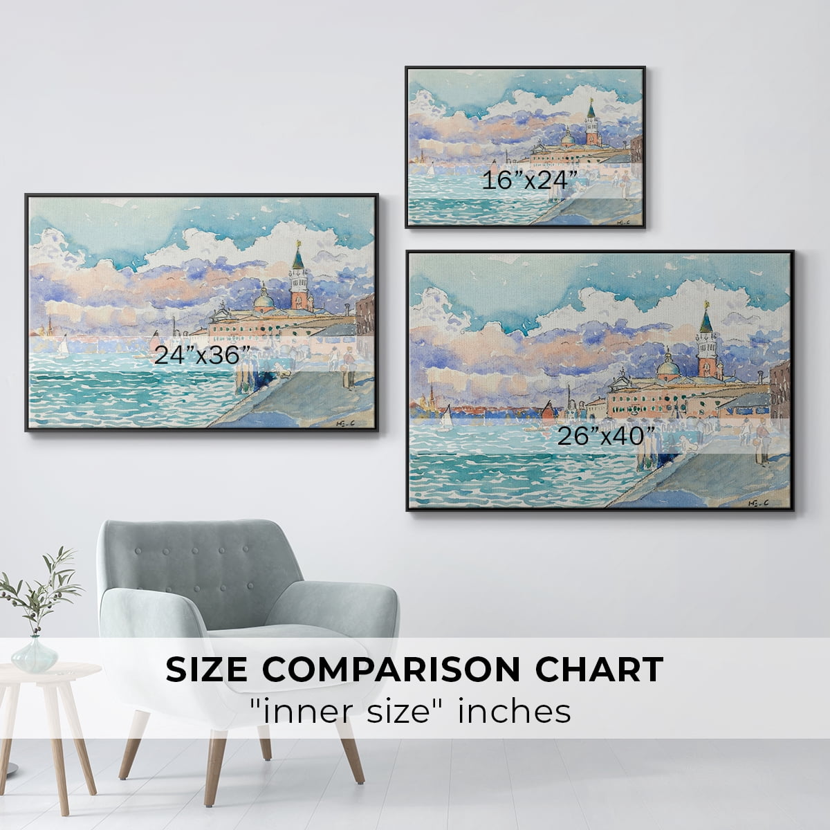 Vintage Landscape-CXVII By Wexford Home Framed in Black Wood Gallery Wrapped Canvas 17 in. x 25 in.