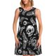 thumbnail image 1 of Easygdp Skull bird bat spider para Vestido Transpirable de Mujer, Vestido Suelto de Manga Corta con Pliegues y Bolsillos para el Verano, 1 of 7