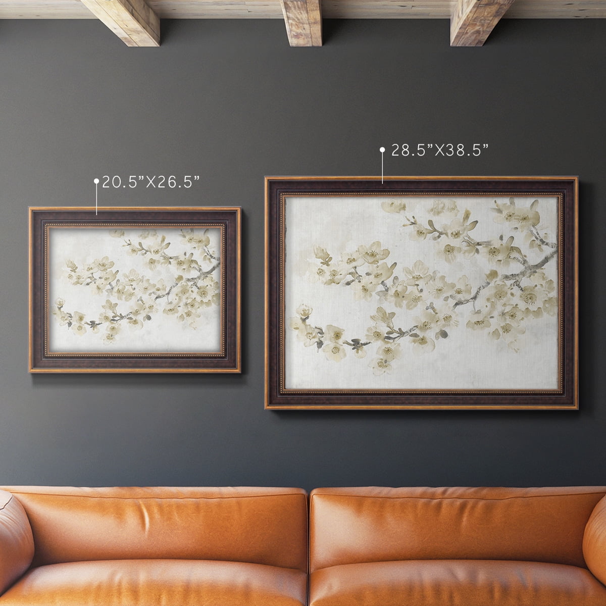 Neutral Cherry Blossom Composition I Premium Framed Canvas- Ready to Hang