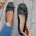 thumbnail image 4 of Gpaecead Women's Bow Polka Dot Flats Square Toe Vintage Slip On Cushioned Insole Non Slip Shoes For Commute And Casual, Black, 4 of 8