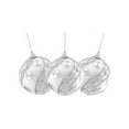 thumbnail image 2 of 3ct White and Silver Beaded Swirl Shatterproof Glittered Christmas Ball Ornaments 3" (75mm), 2 of 2