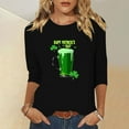 thumbnail image 2 of Bcresic Women's St Patrick's Day Shirt 3/4 Sleeve Tops Clover Shenanigans Tees Casual Round Neck Pullover Top Lucky Shamrock T-shirts 2026 Spring Summer Clothes A08-Black,Medium, 2 of 7