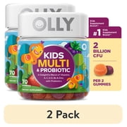 (2 pack) OLLY Kids Multivitamin + Probiotic Gummy, Daily Digestive Supplement, Zinc, Berry Flavor, 70 Count