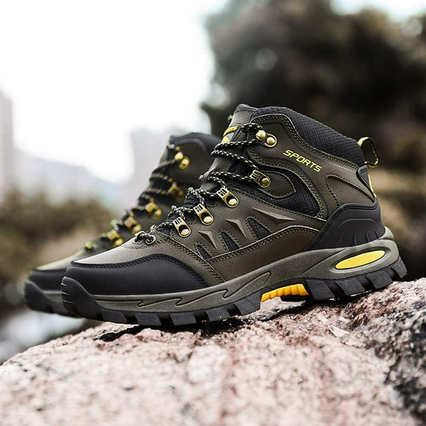 Rokiemen Men s Womens Ankle High Waterproof Hiking Boots Winter Fur Lined Warm Mid Outdoor Trail Mountaineering Camping Backpacking Trekking Trails Outdoor Lightweight Couple Shoes Walmart