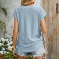thumbnail image 4 of GaThRRgYP Women's Short Sleeve Tops for Summer Sports,Ladies' Casual Solid Color V-neck Pocket Short Sleeved T-shirt Top Light Blue L, 4 of 9