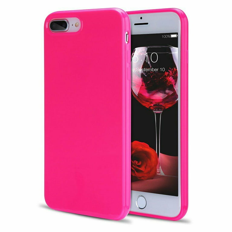 Silicone Case for iPhone SE and iPhone 8 and iPhone 7 - Hot Pink