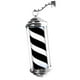 thumbnail image 5 of Cartel abierto de la tienda de peluquería, luz LED giratoria de poste de barbero con estante colgante, lámpara de pie de poste de barbero para 40cm Negro Blanco, 5 of 9