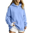 thumbnail image 2 of Women's Winter Sporty Top Mock Neck Raglan Sleeves Loose Hooded Sweatshirt Long Sleeve Split Cuff Tops Casual Fashion Pullover, 2 of 6