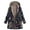 Leaf Dark Blue, variant on Women Warm Oversized Reversible Fleece Puffer Shearling Down Long Jackets Outerwear with Hood Leaf Orange 5XL