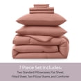thumbnail image 4 of Ravure Full Comforter Set, Modern Solid Full Size Comforter Set, 7-Pc All Season Bedding Comforter Set, Terracotta, 4 of 8