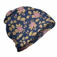 thumbnail image 1 of Floral Unisex Beanie, Vintage Garden Blossoms, Hiking Outdoors, Lavender Brown, by Ambesonne, 1 of 1