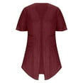 thumbnail image 4 of Cardigans for Women Summer Short Sleeve Open Front Ladies Elegant Cardigan Lightweight Casual Outerwear with Pockets Wine S, 4 of 7