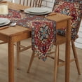 thumbnail image 3 of Bohemian Floral Textured Table Runner Tablecloths Retro European Home Decor Dinner Table Cloths Wedding Party Luxury Table Cover, 3 of 5