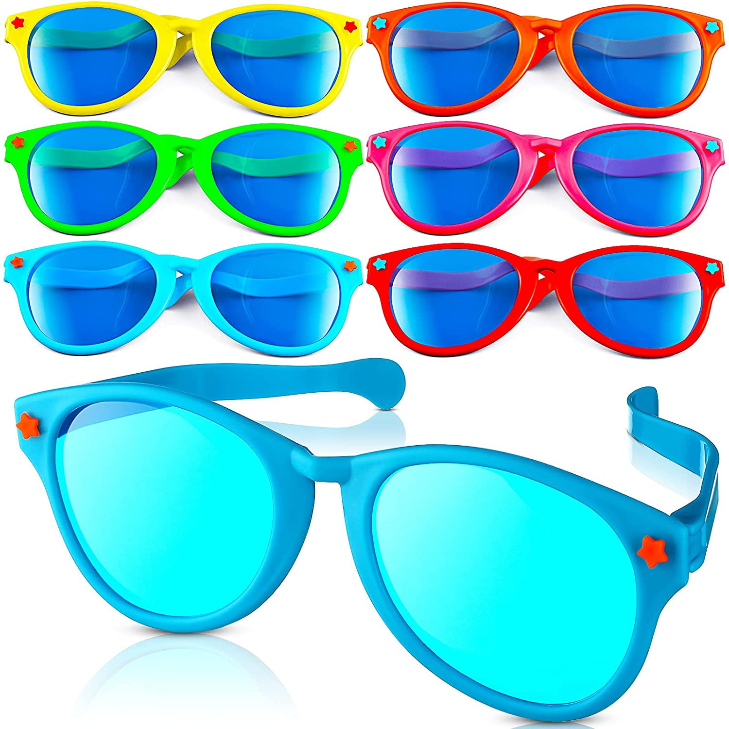 Assorted Colours Tropical Party Novelty Sunglasses Single 