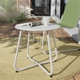 thumbnail image 4 of Grand Patio Steel Patio Side Table, Weather Resistant Outdoor Round End Table, White, 4 of 9