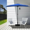 thumbnail image 6 of WestinTrends Lanai 9 Ft Outdoor Patio Half Umbrella with Base Include, Small Grill Deck Porch Balcony Shade Umbrella with Crank, 20 Lbs Half Round Base, Royal Blue, 6 of 7
