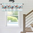 thumbnail image 5 of Ocean Coral Starfish Conch Valances for Windows, Rod Pocket Kitchen Valance Curtains - Soft & Washable Small Window Treatment for Living Room, Bathroom, Beach Marine Life Teal Green 54x18inch, 5 of 9