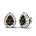 thumbnail image 2 of 7x5mm Pear Shape Smoky Quartz 925 Silver Solitaire Classic Mother's Day Gift Women Stud Earring, 2 of 4